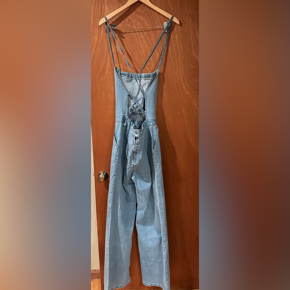 Fashion nova cute backstory denim jumpsuit - Picture 5 of 6